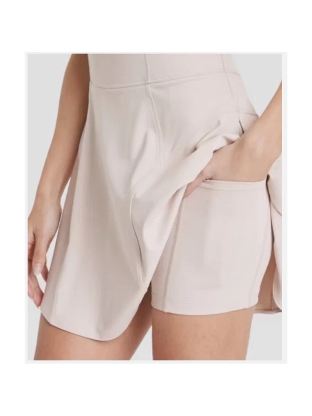 Joy Lab Lace Up Sleeveless Dress With Shorts Beige Size Small - Picture 2 of 8